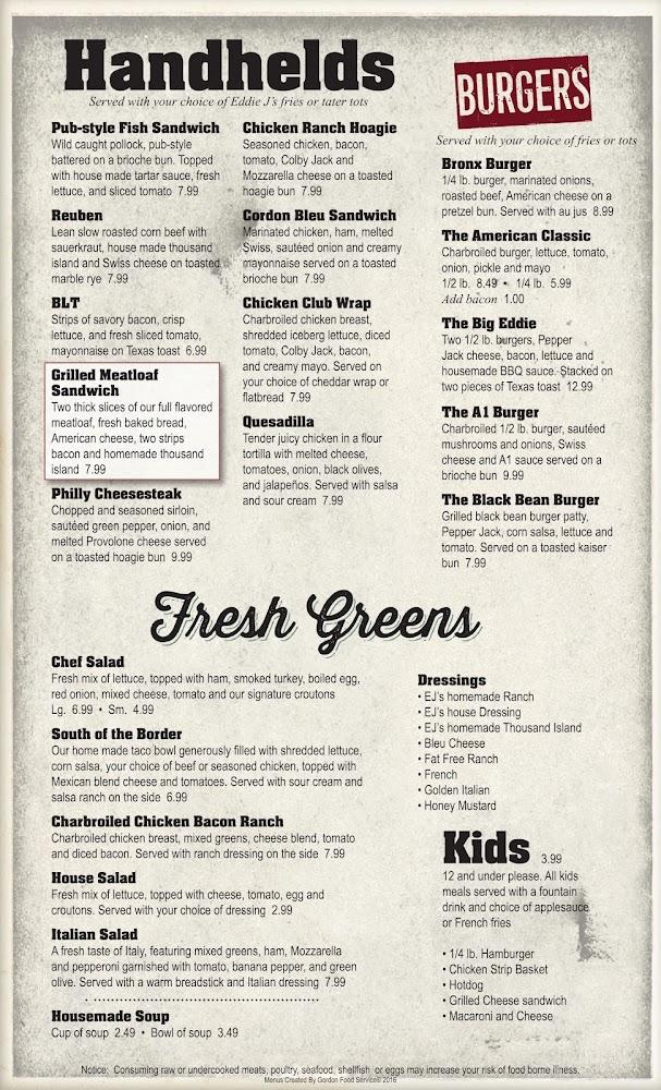 Eddie J's Grille Menu image 3